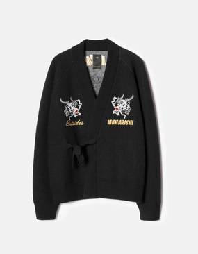 Casual Fit Silhouette 2203 Maharishi Knitted Tour Kimono Black