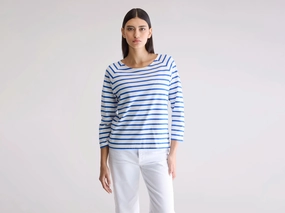 TemperatureRegulatingLining MultiLayer Stitching Maow crew-neck t-shirt (252 / W / STRIPE C)