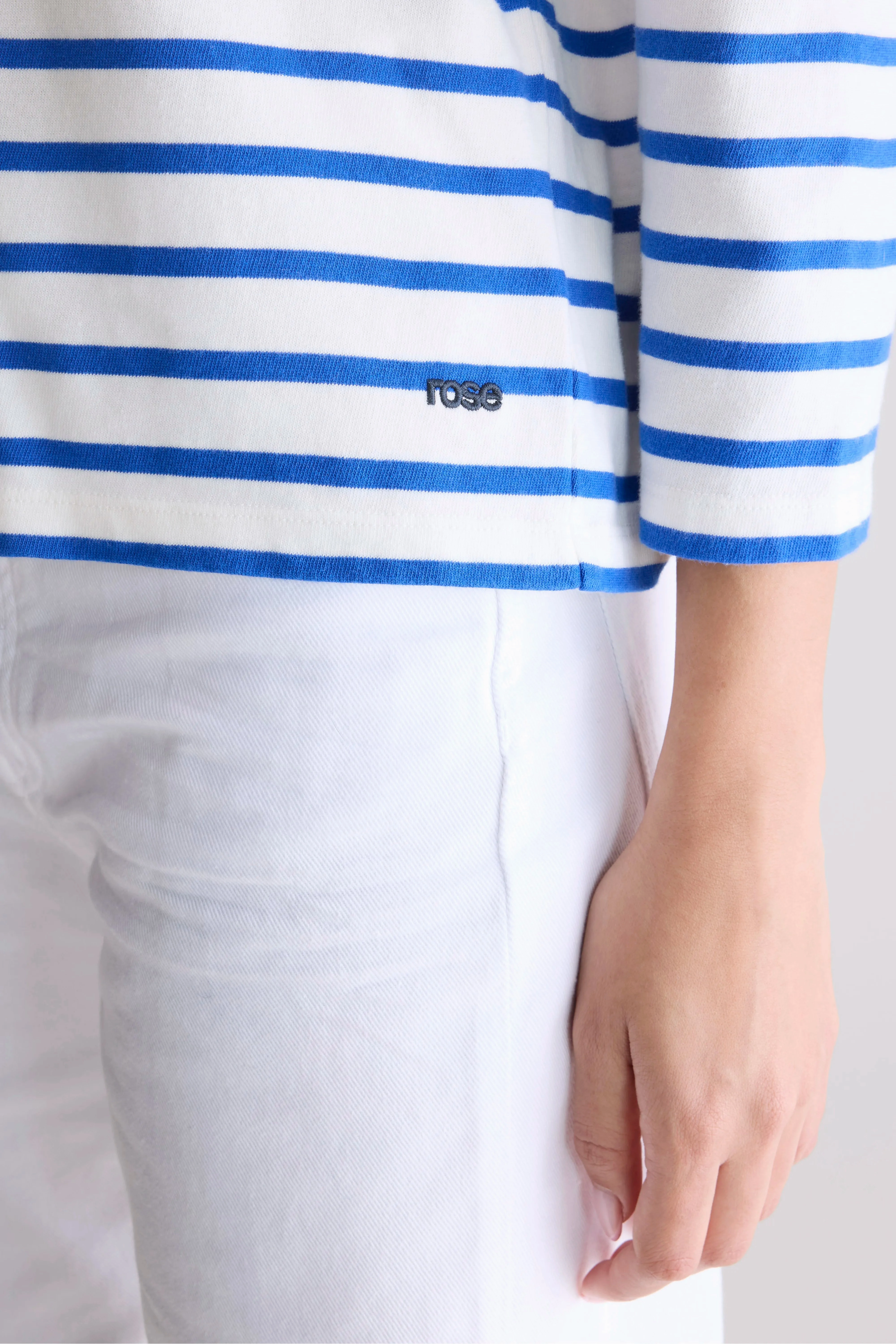 Ribbed Trims Maow crew-neck t-shirt (252 / W / STRIPE C)