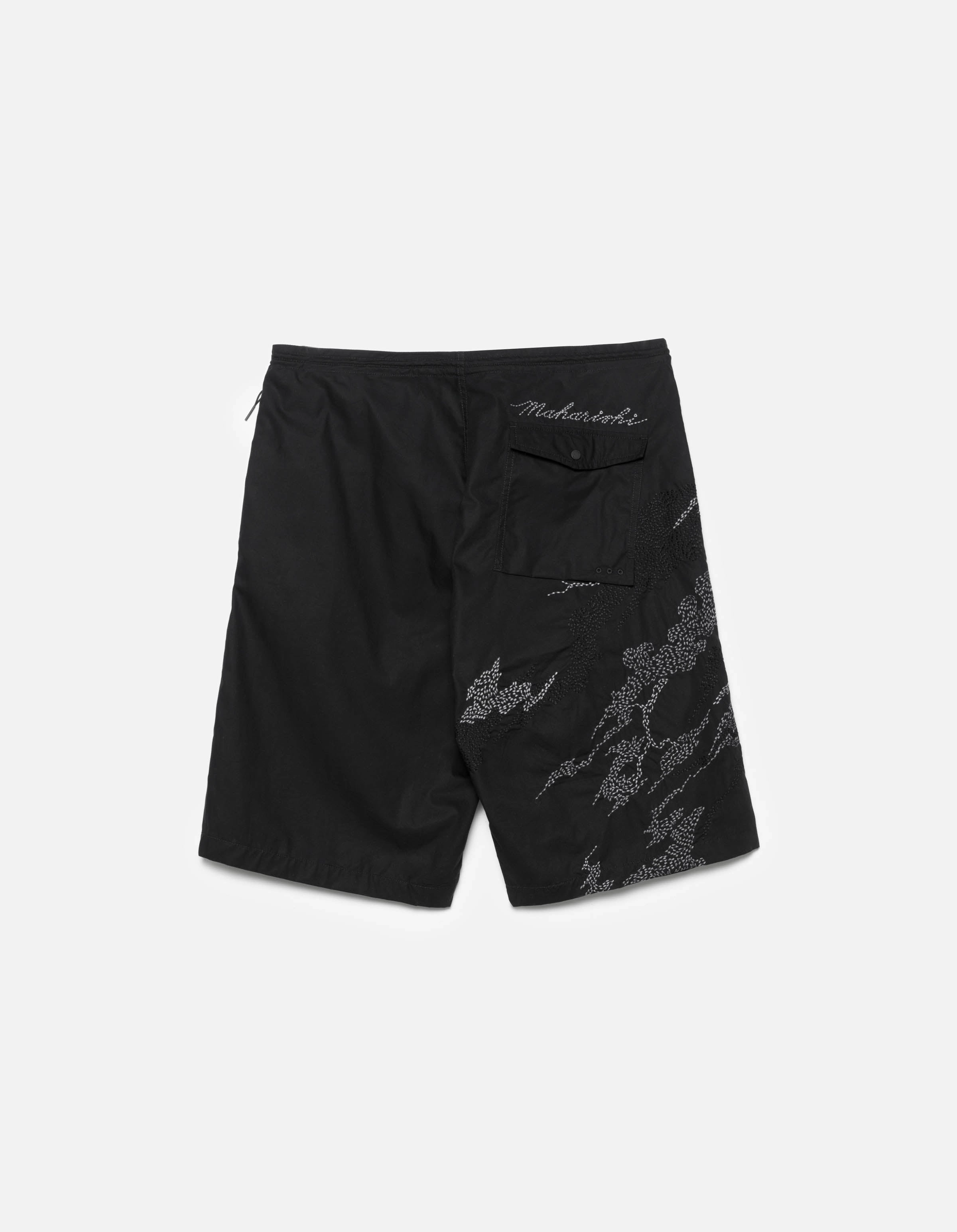 6238 Sashiko Bonsai Snoshorts Black Multi Pocket Functionality Trendy Vibe