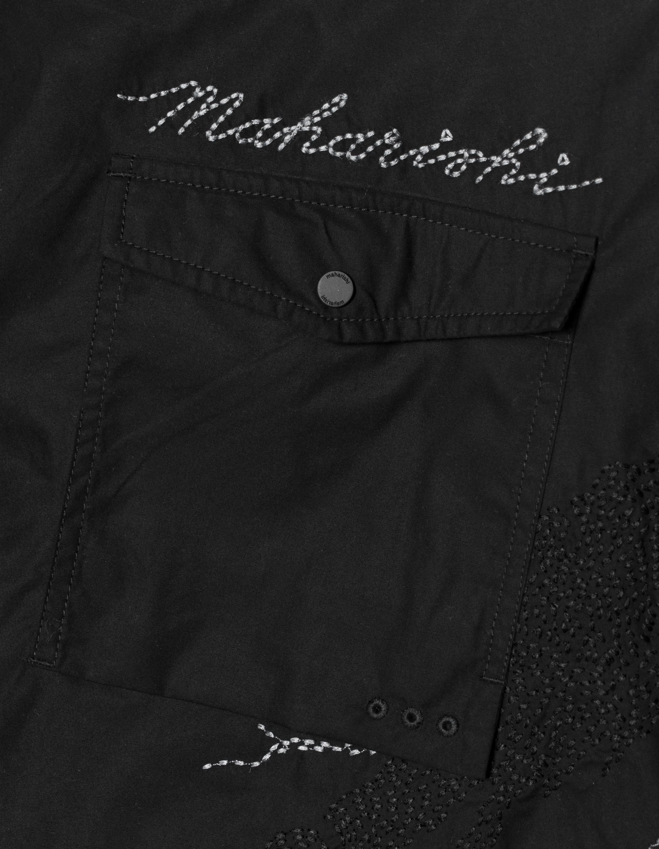Casual Wear Sleek Shape 6238 Sashiko Bonsai Snoshorts Black