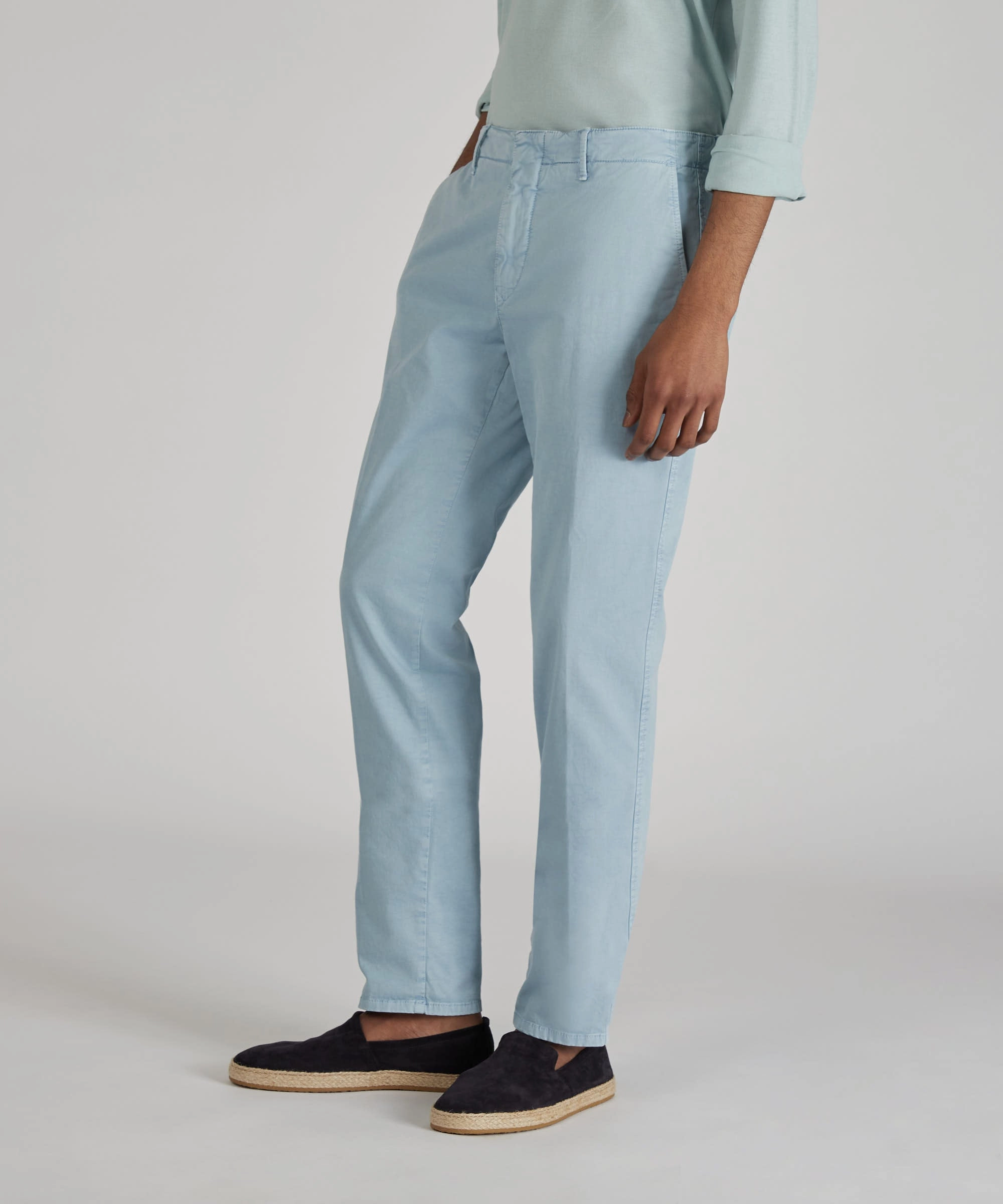 Slim-fit certified stretch gabardine trousers Elasticized Cuffs Chic Design