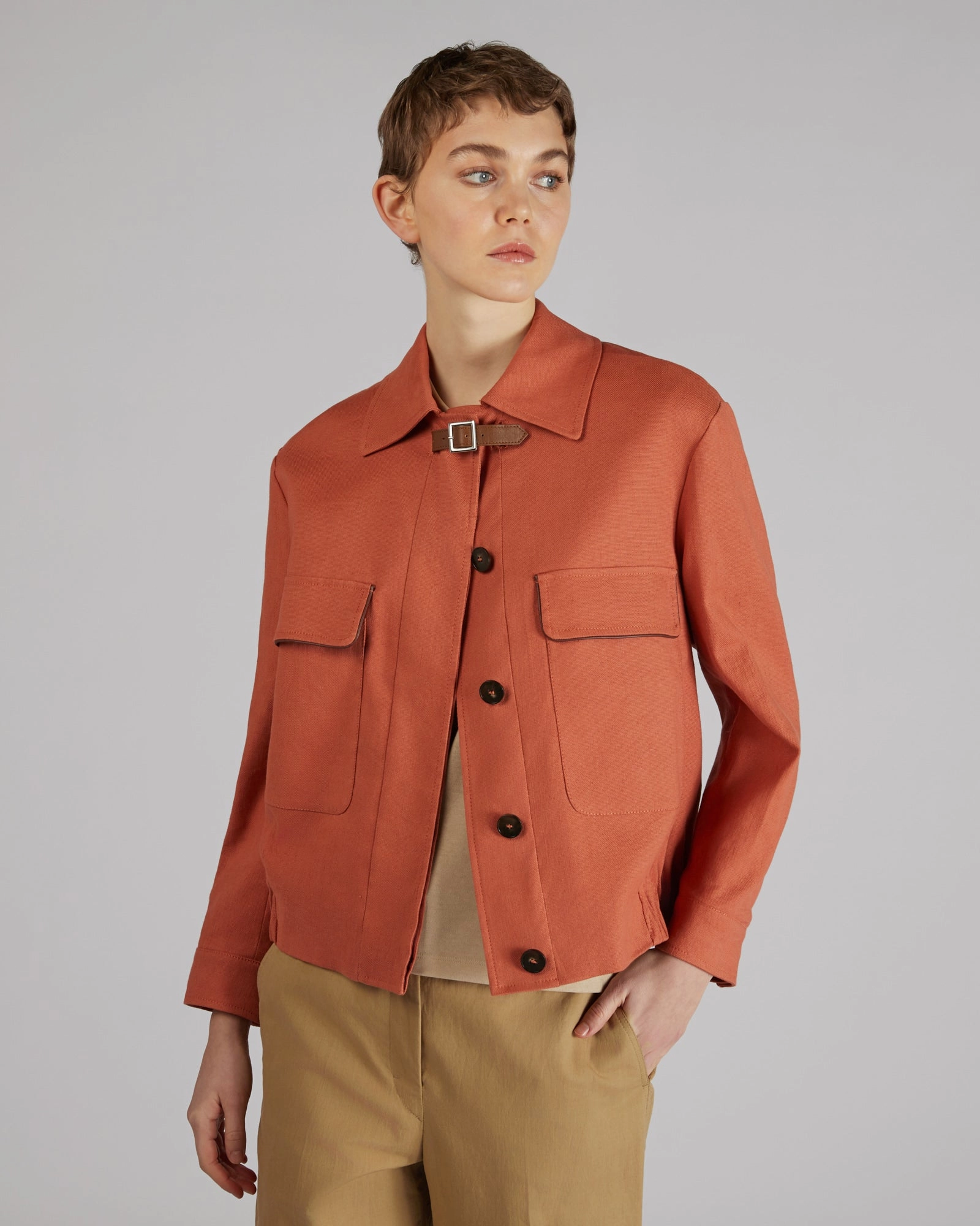 mesh ventilation Foldable Design Cotton and linen panama bomber jacket