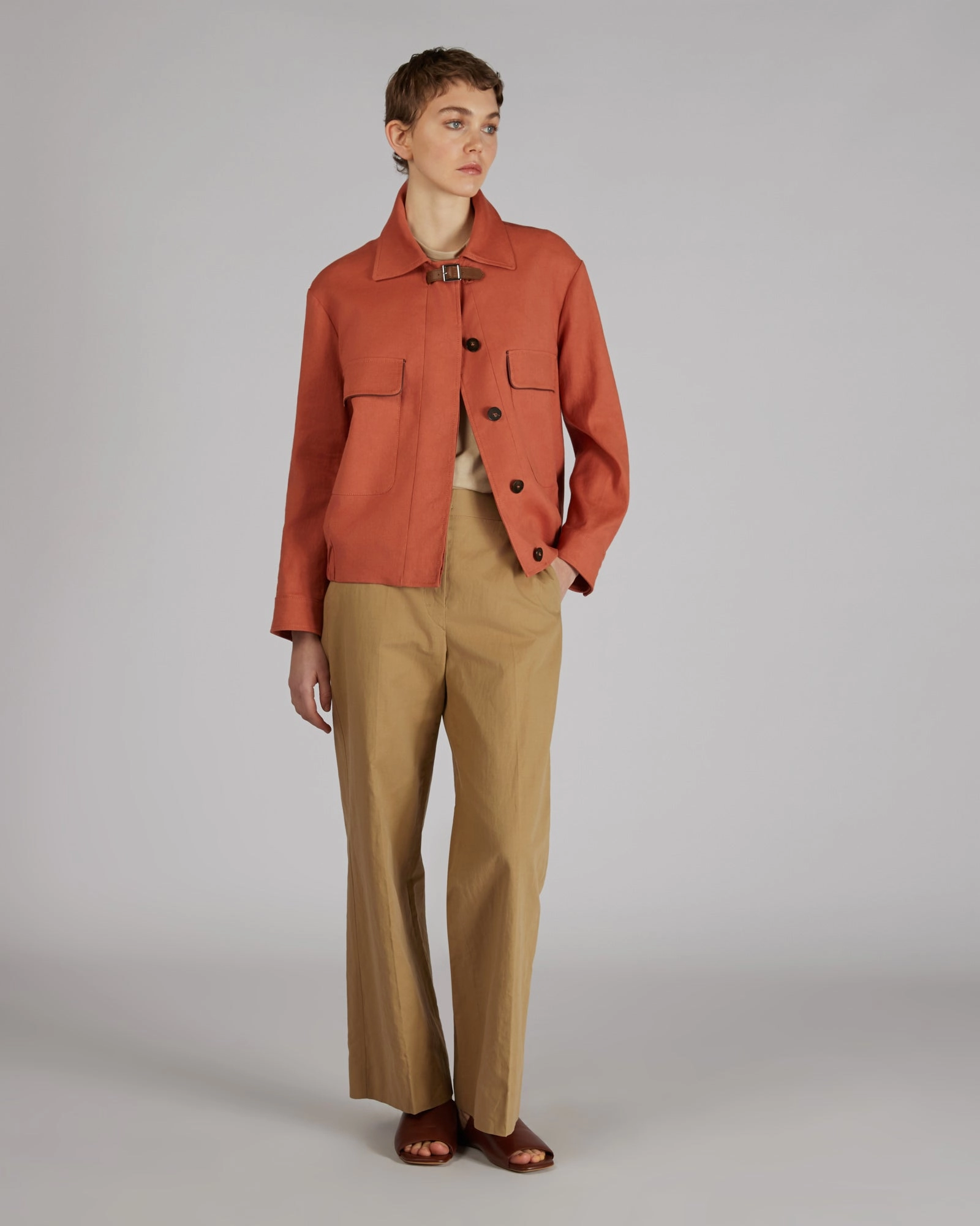 Cotton and linen panama bomber jacket No Static Tear Resistant Weave