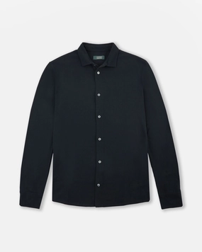 Slim-fit cotton pique shirt EasyCare Fabric