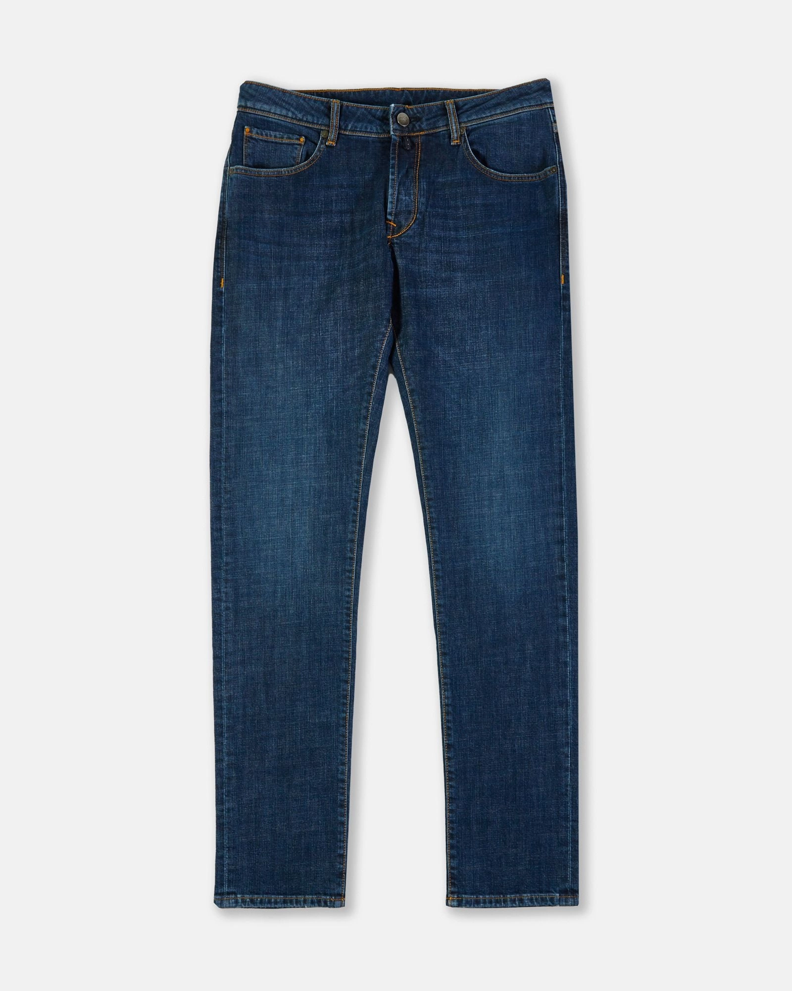 Slim-fit five-pocket stretch denim trouser Essential Comfort