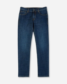 Slim-fit five-pocket stretch denim trouser Essential Comfort