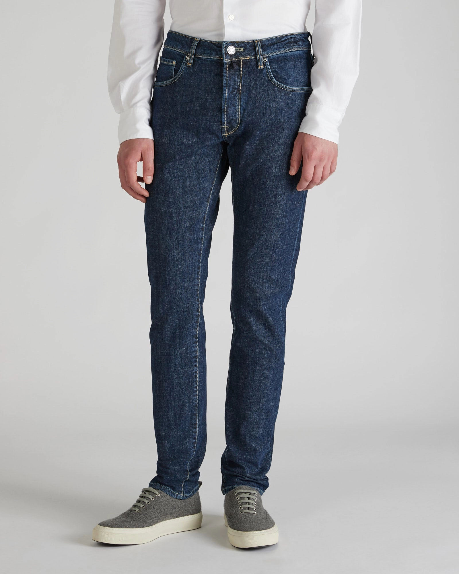 Slim fit five-pocket stretch denim trousers Practical Fit
