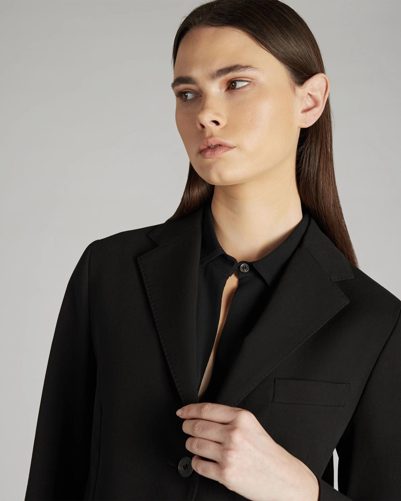 Checkered Style Slim fit jacket in two-way stretch gabardine