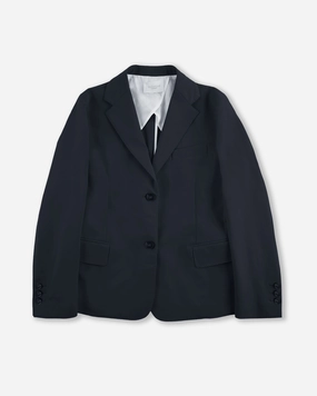 Slim fit jacket in two-way stretch gabardine Snap Button Versatile Layering Weight
