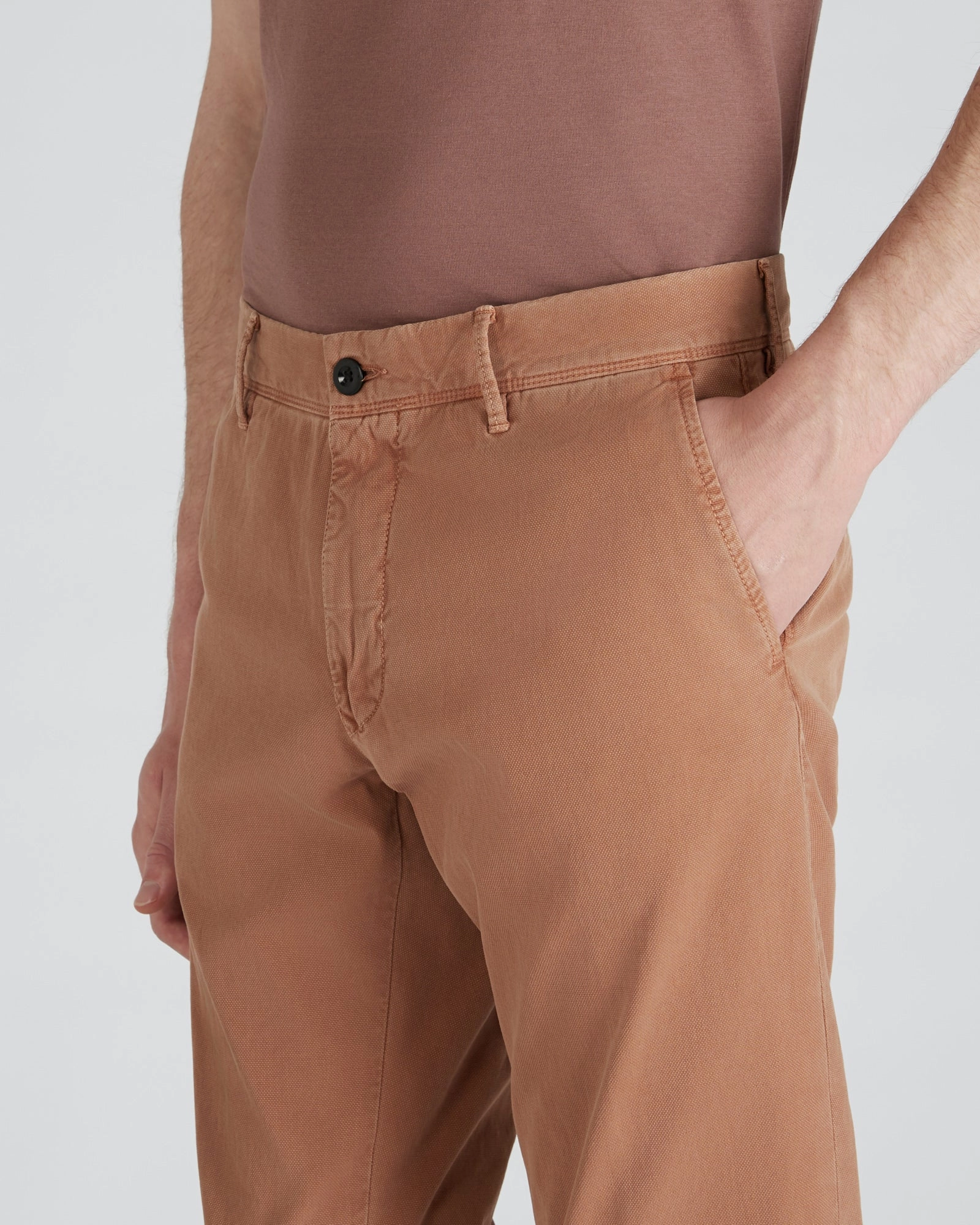 Softened Hem Office Friendly Slim-fit panama cotton trousers
