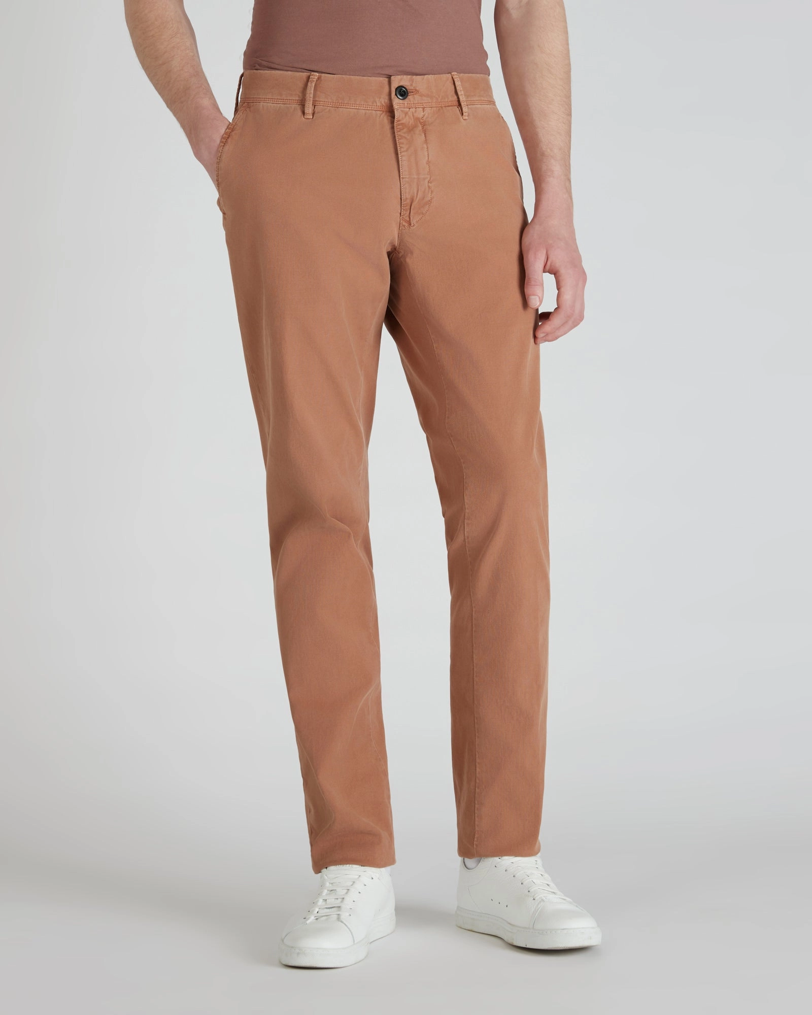 Cozy Movement Slim-fit panama cotton trousers
