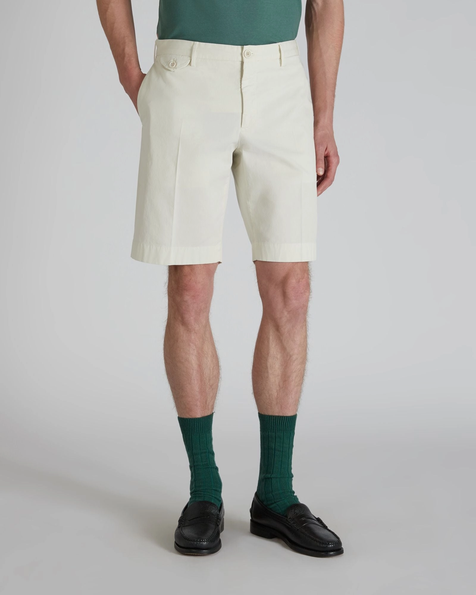 Laser Cut Perforations Slim-fit Royal Batavia Bermuda shorts