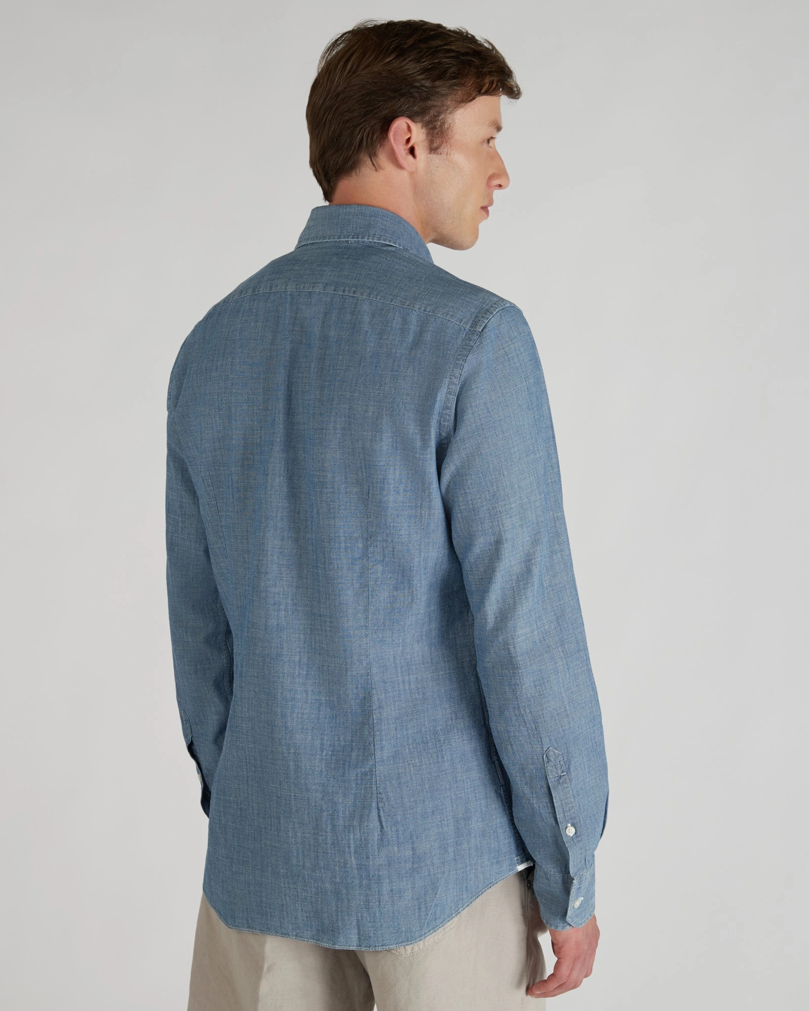 Slim-fit shirt in cotton chambray Weekend Casual