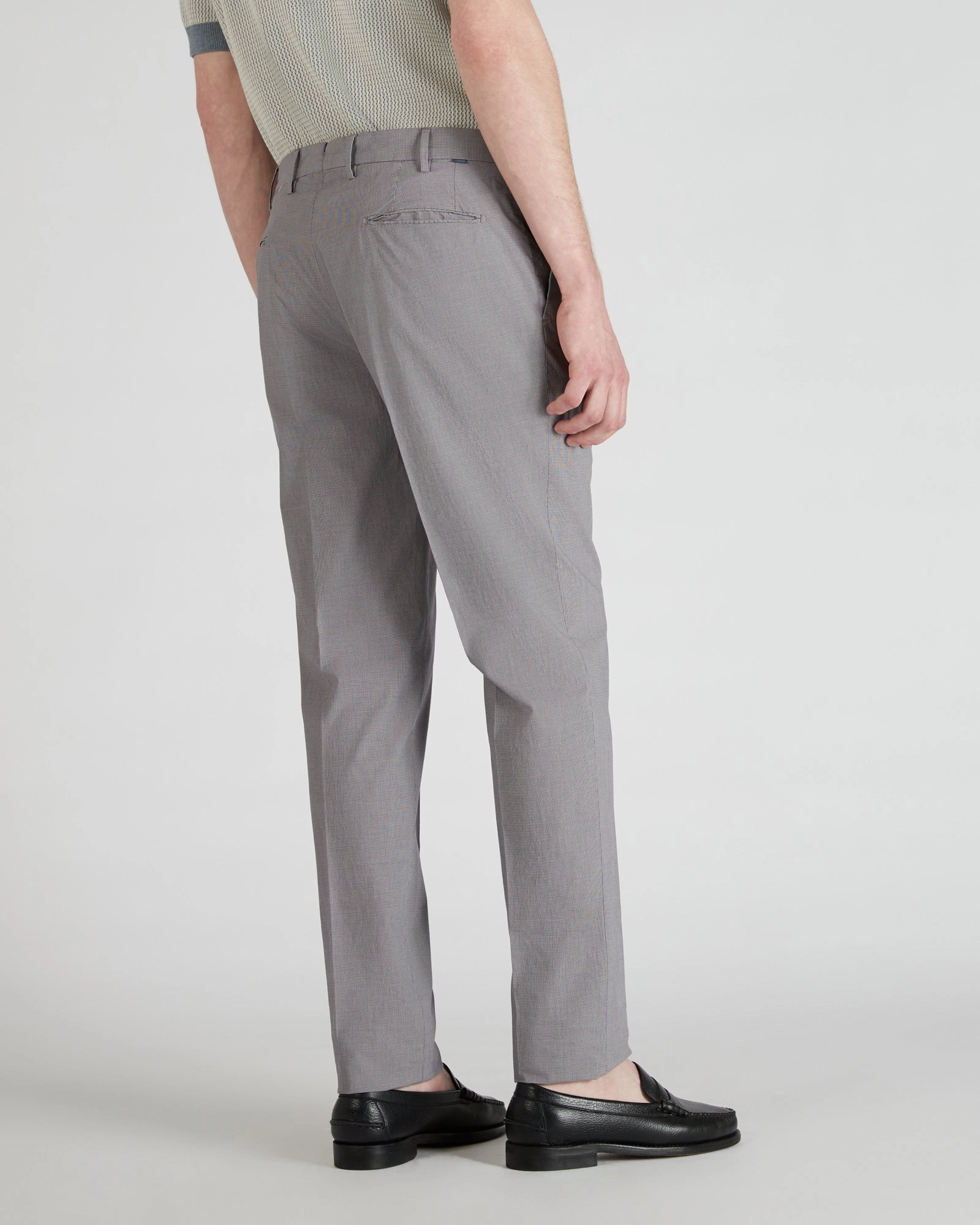 Contrast Trim Slim-fit stretch cotton trousers