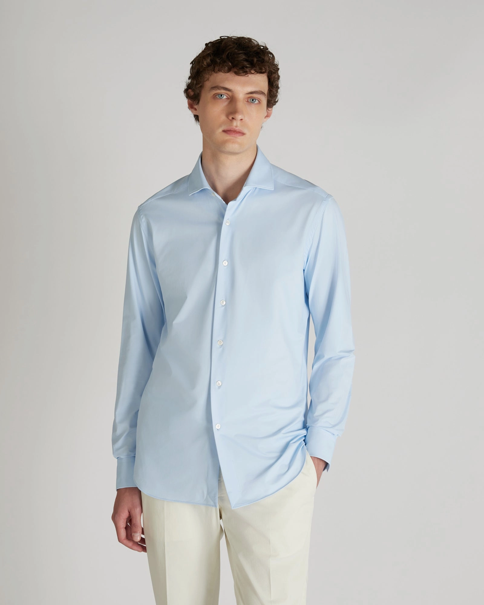 Stretchable Material Slim-fit technical fabric shirt