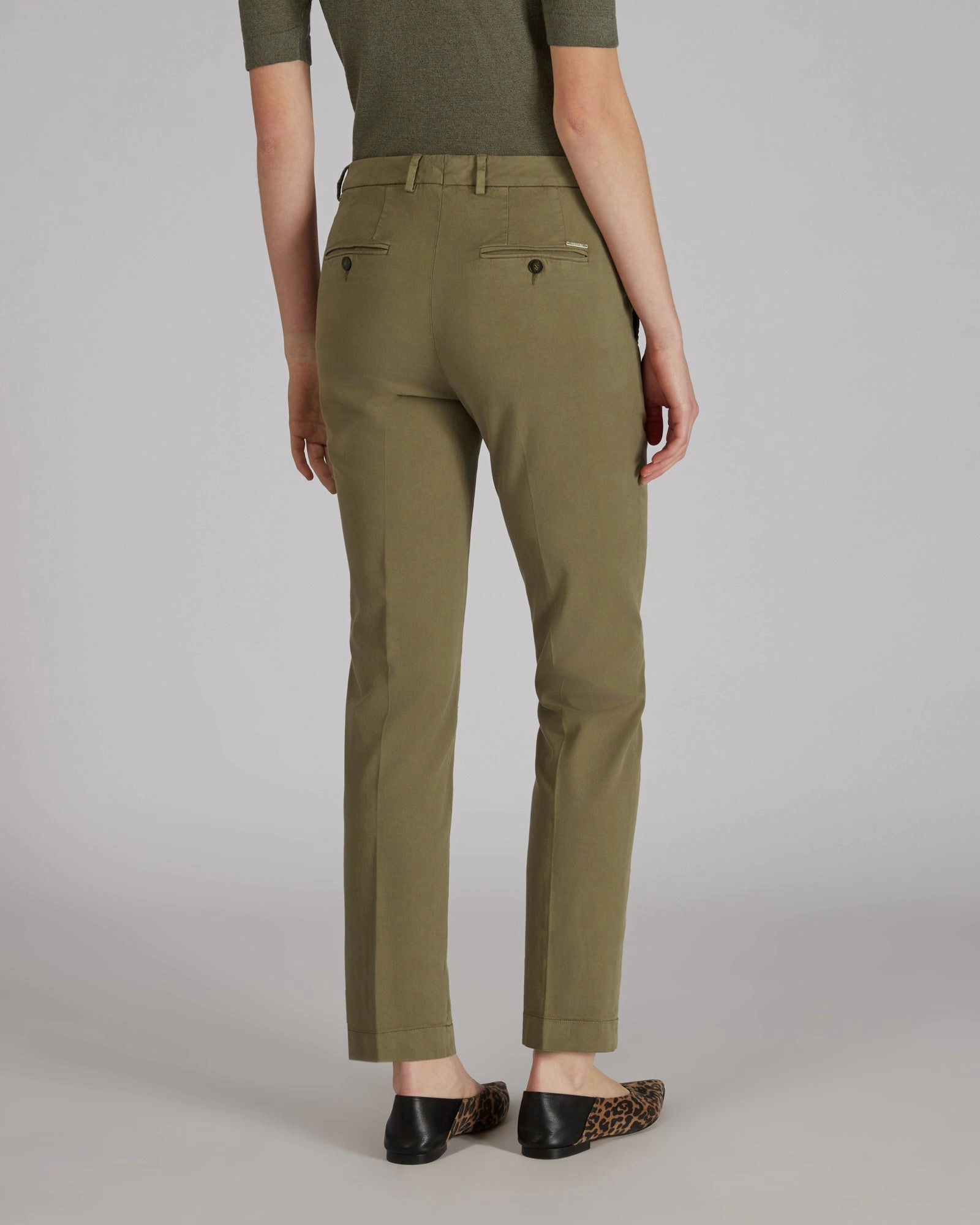 Slim fit trousers in certified cotton gabardine and lyocell Layered Panel Design