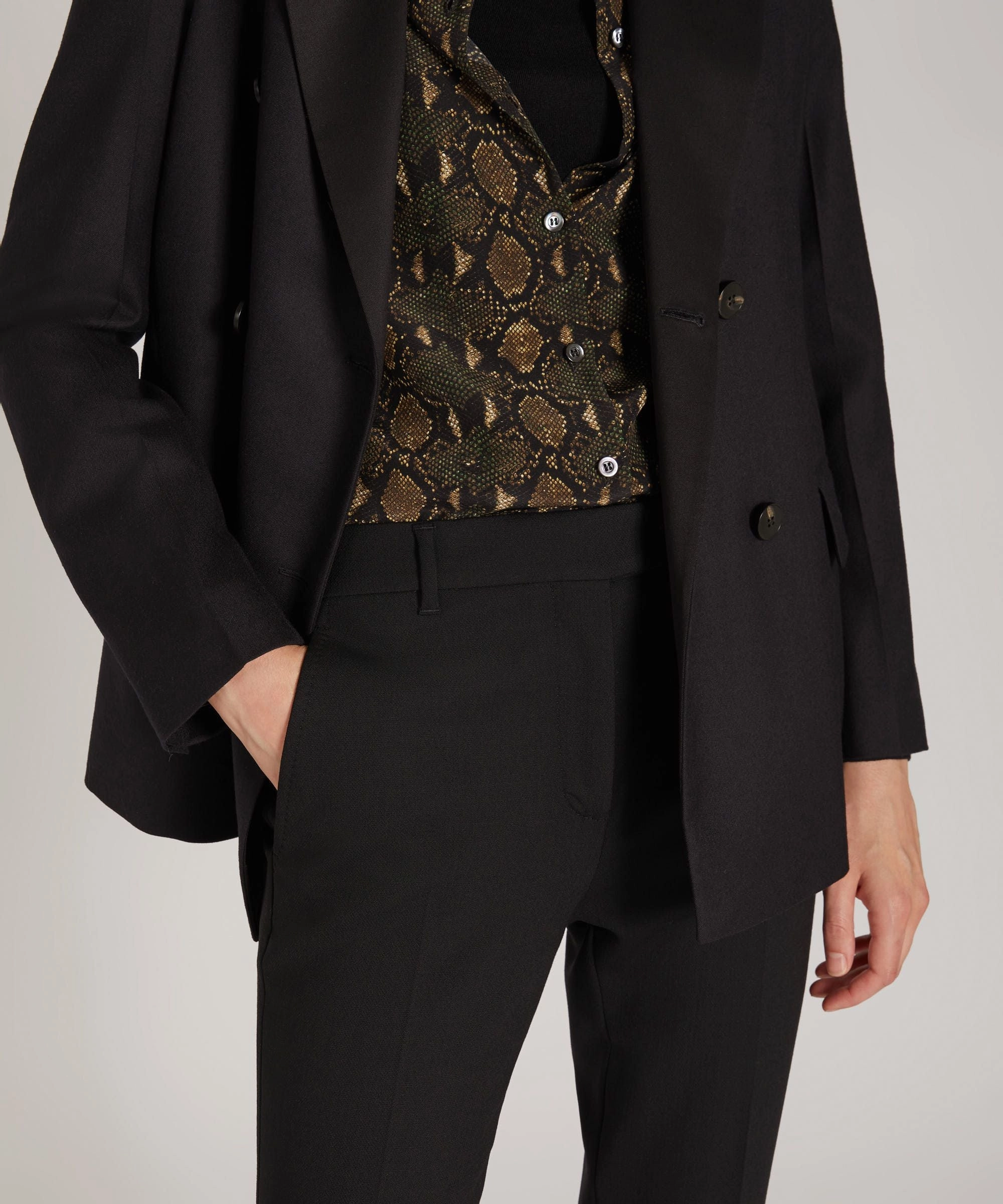 Slim-fit trousers in certified two-way stretch wool Double Layered Hem