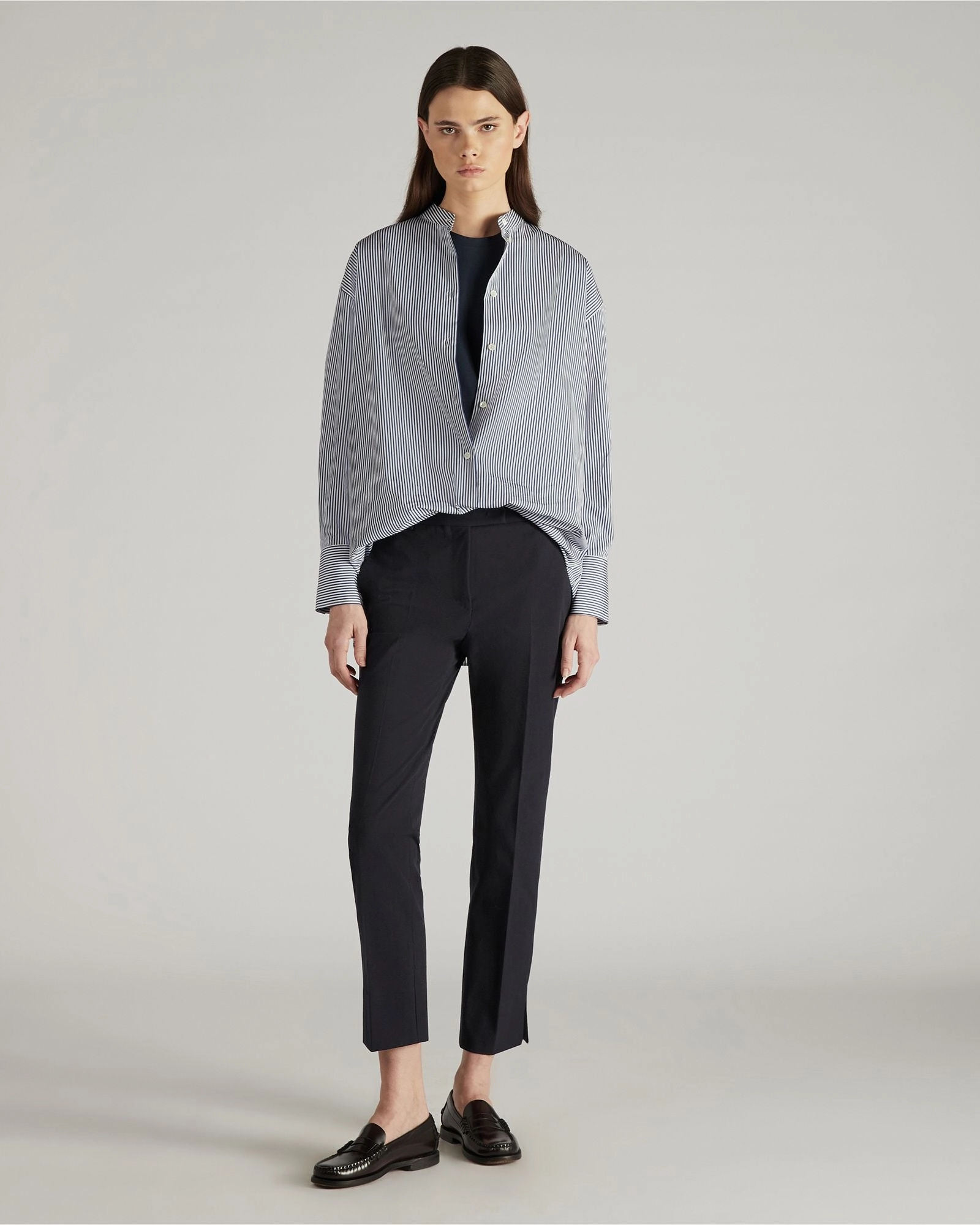 Slim fit trousers in two-way stretch cotton gabardine Air Flow