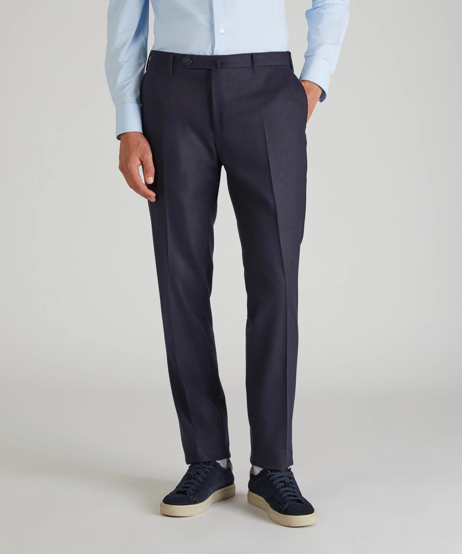 Slim-fit wool and cashmere flannel trousers Durable Weave