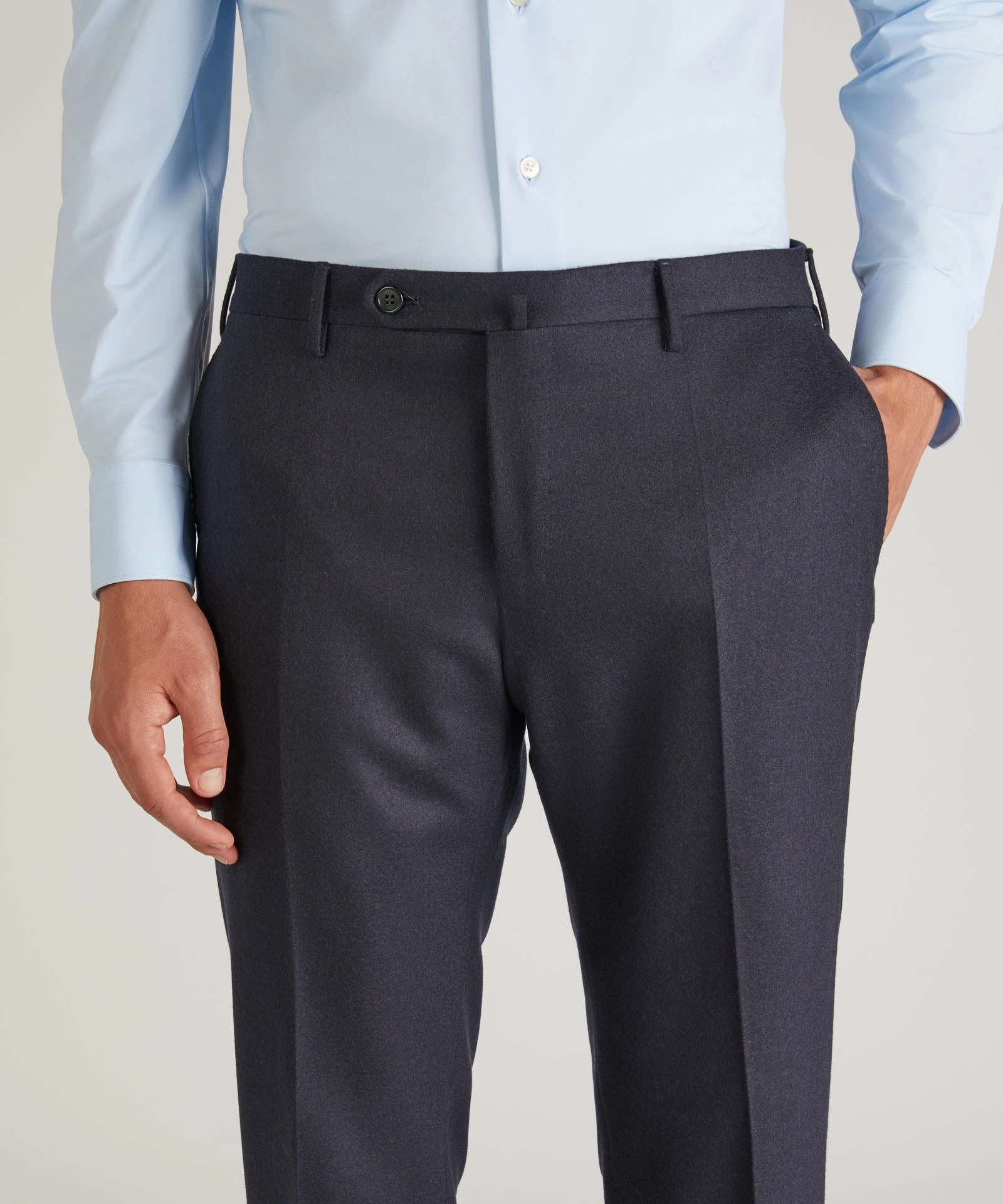 Anti Static Finish Active Design Slim-fit wool and cashmere flannel trousers