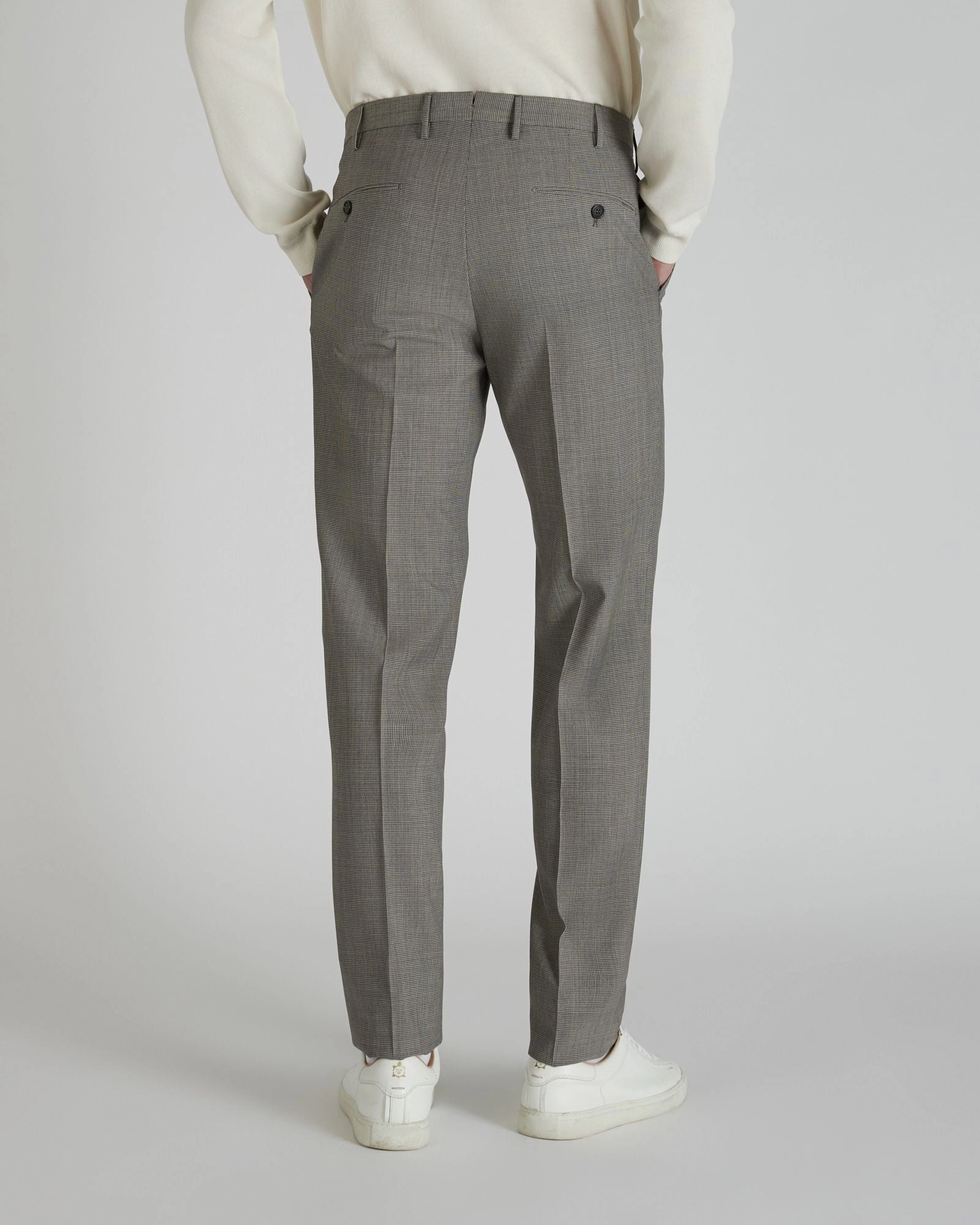 Compression Support Lining Travel Friendly Slim-fit wool fabric trousers