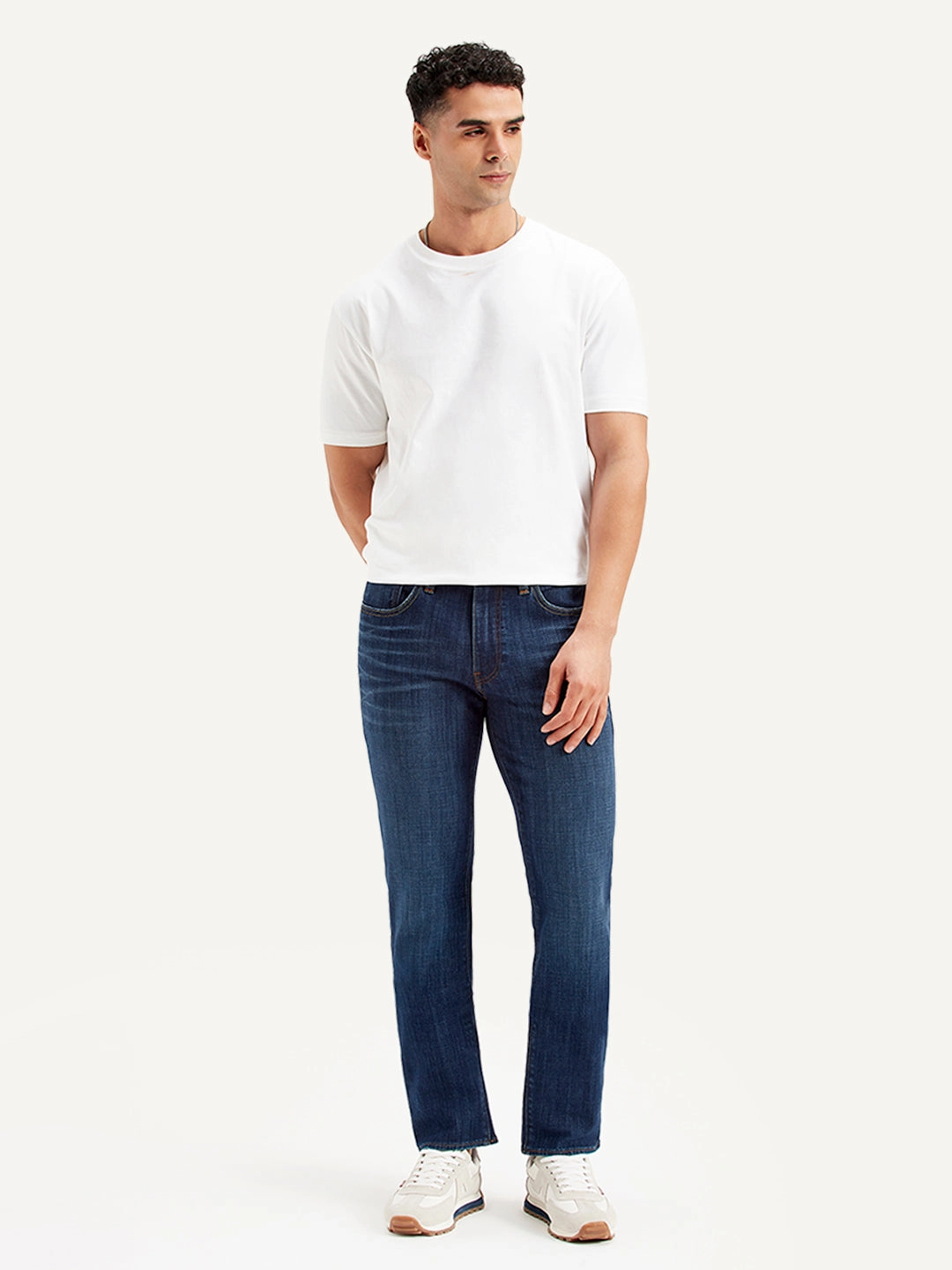 Men's 511 Blue Slim Fit Mid Rise Jeans Casual Student Outfit