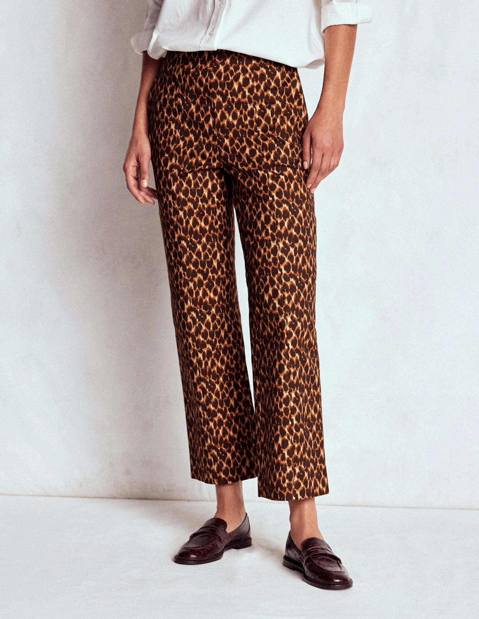 TailoredSilhouette Smart 7/8 Trousers-Multi, Abstract Leopard