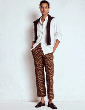 Smart 7/8 Trousers-Multi, Abstract Leopard Moisture Wicking Fabric