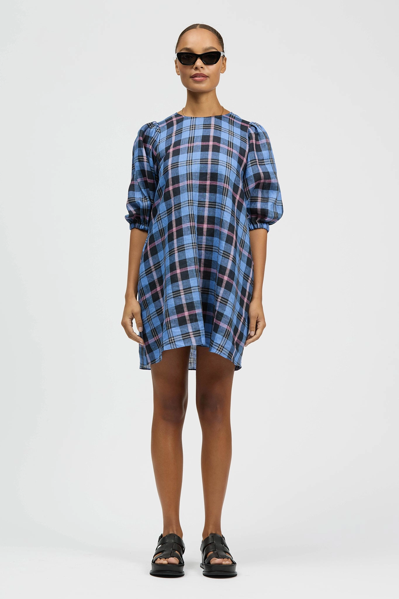 Sporty-Look Urban Motion Maria Dress Pink/Blue Check