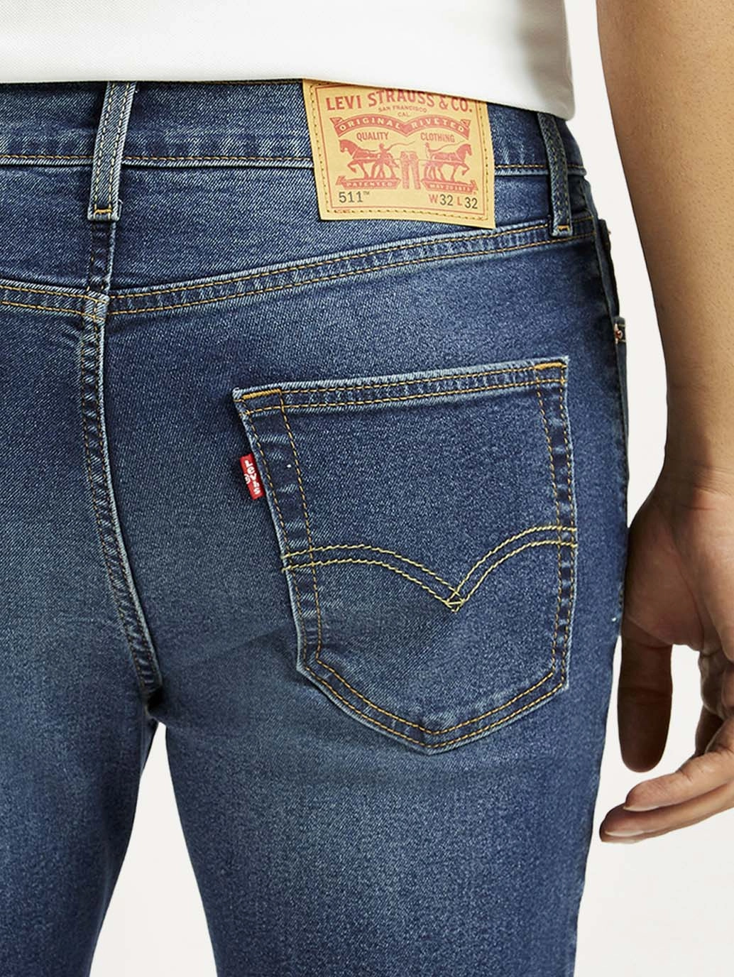 Men's 505 Dark Indigo Straight Fit Mid Rise Jeans Street Essential Streetwear Fan Minimalist Style