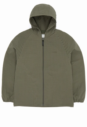 Gramicci Men's Northside Plaid Hooded Jacket - Olive All Season Fit Windproof Thermal Shell