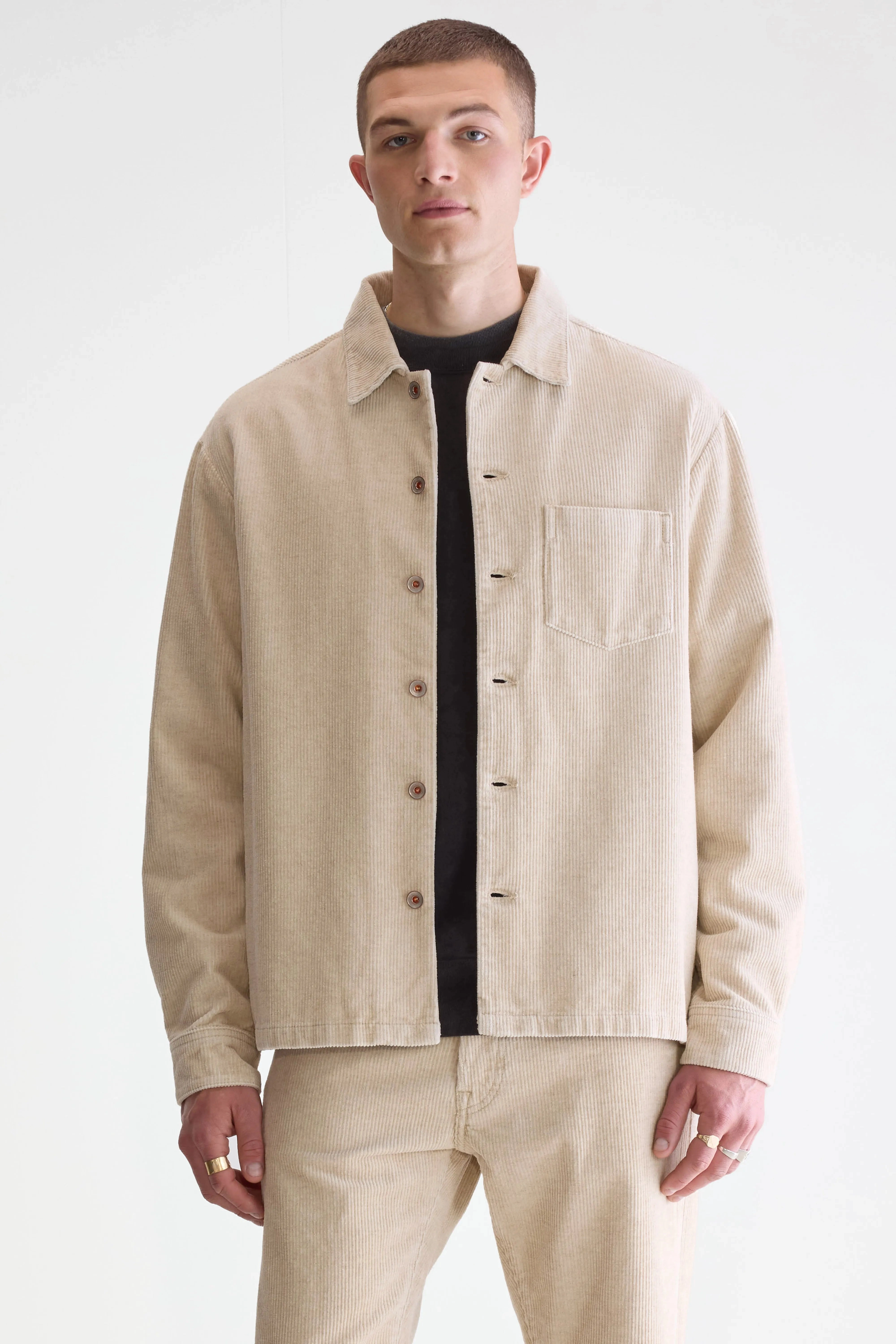 Goney corduroy overshirt (252 / M / CALCAIRE) All weather Tapered Hem