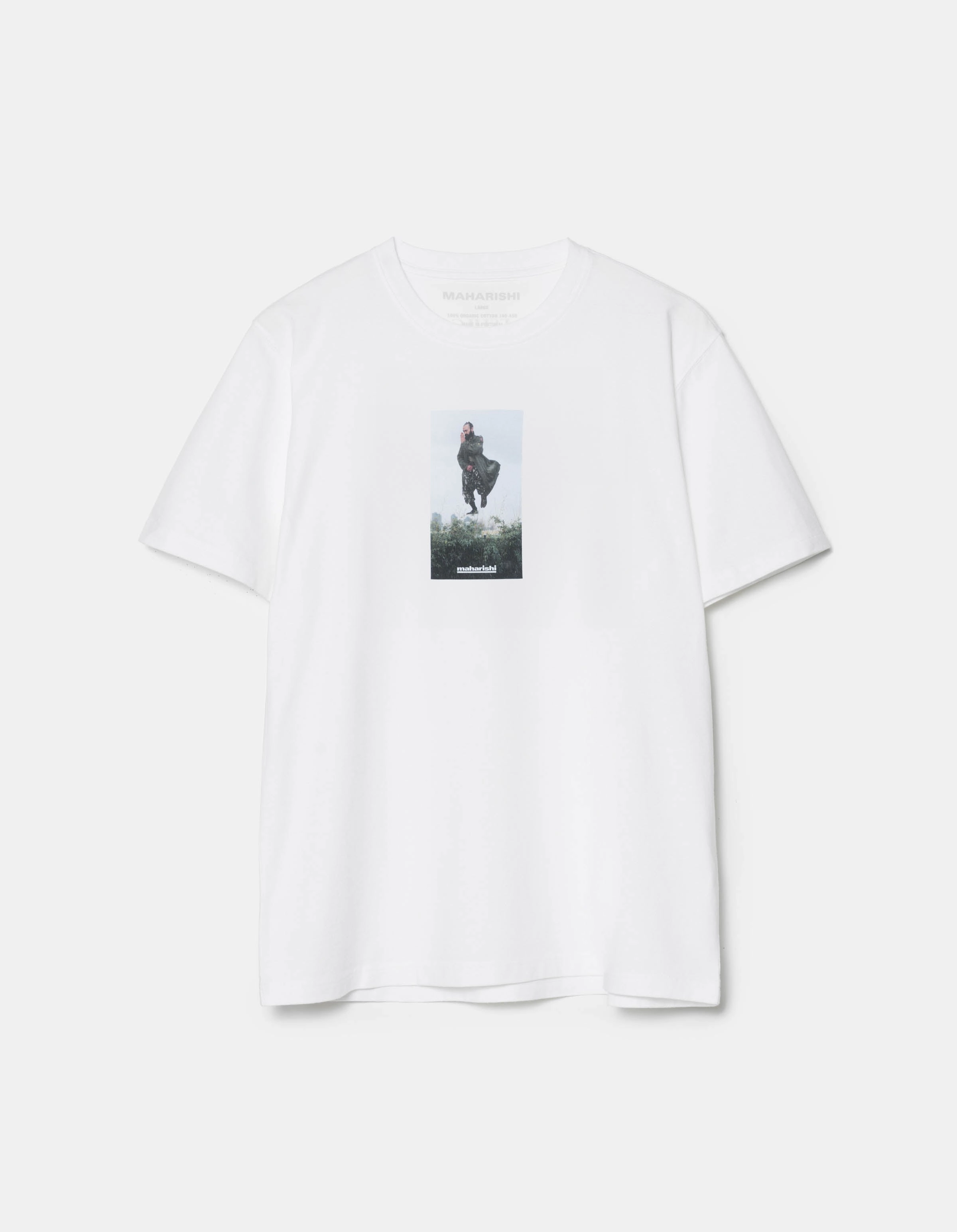 1583 Mark Lebon Blechman S/S T-Shirt White High Neckline