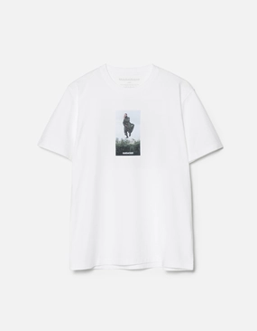 1583 Mark Lebon Blechman S/S T-Shirt White High Neckline