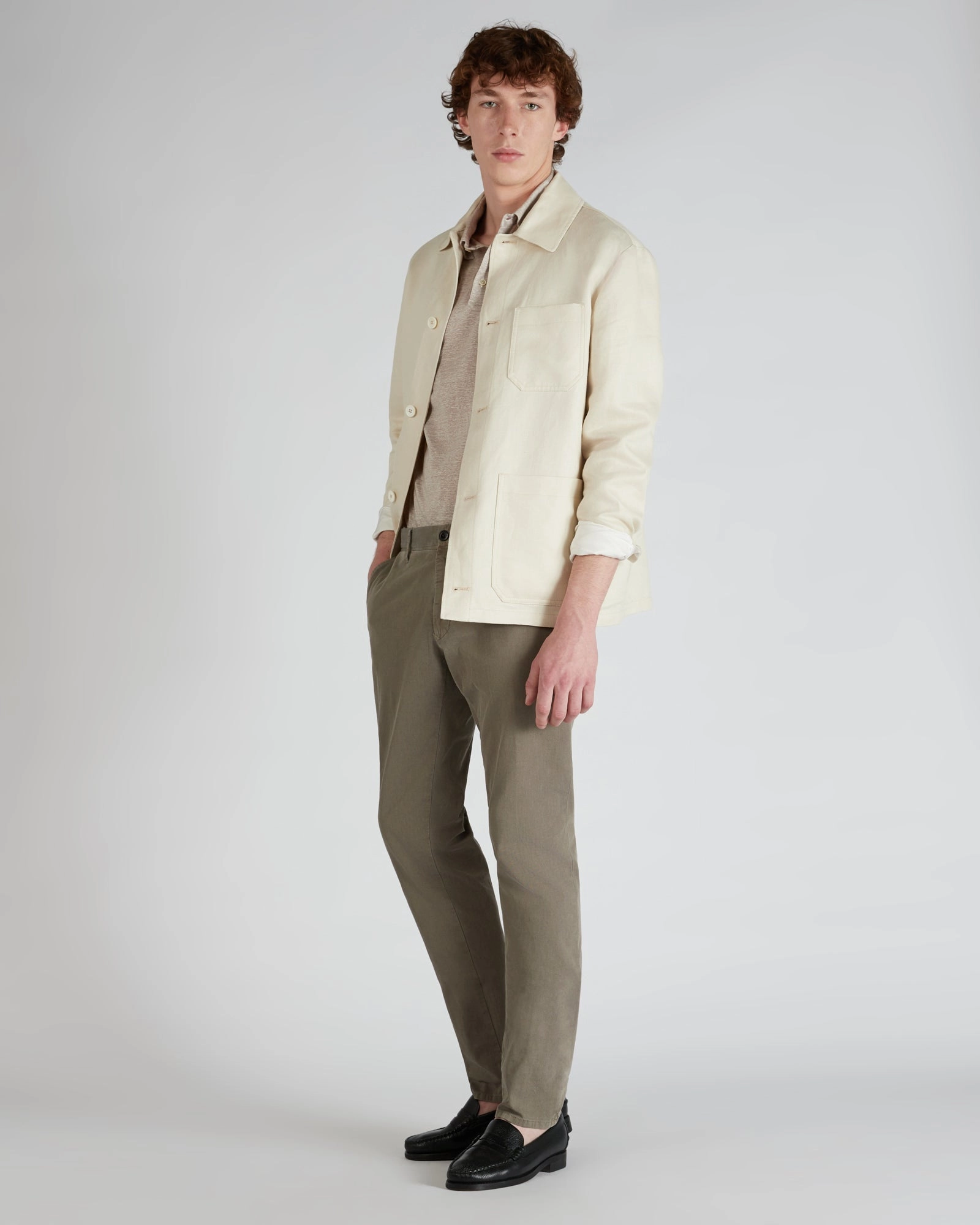 ComfortWaistband Slim-fit cotton twill trousers