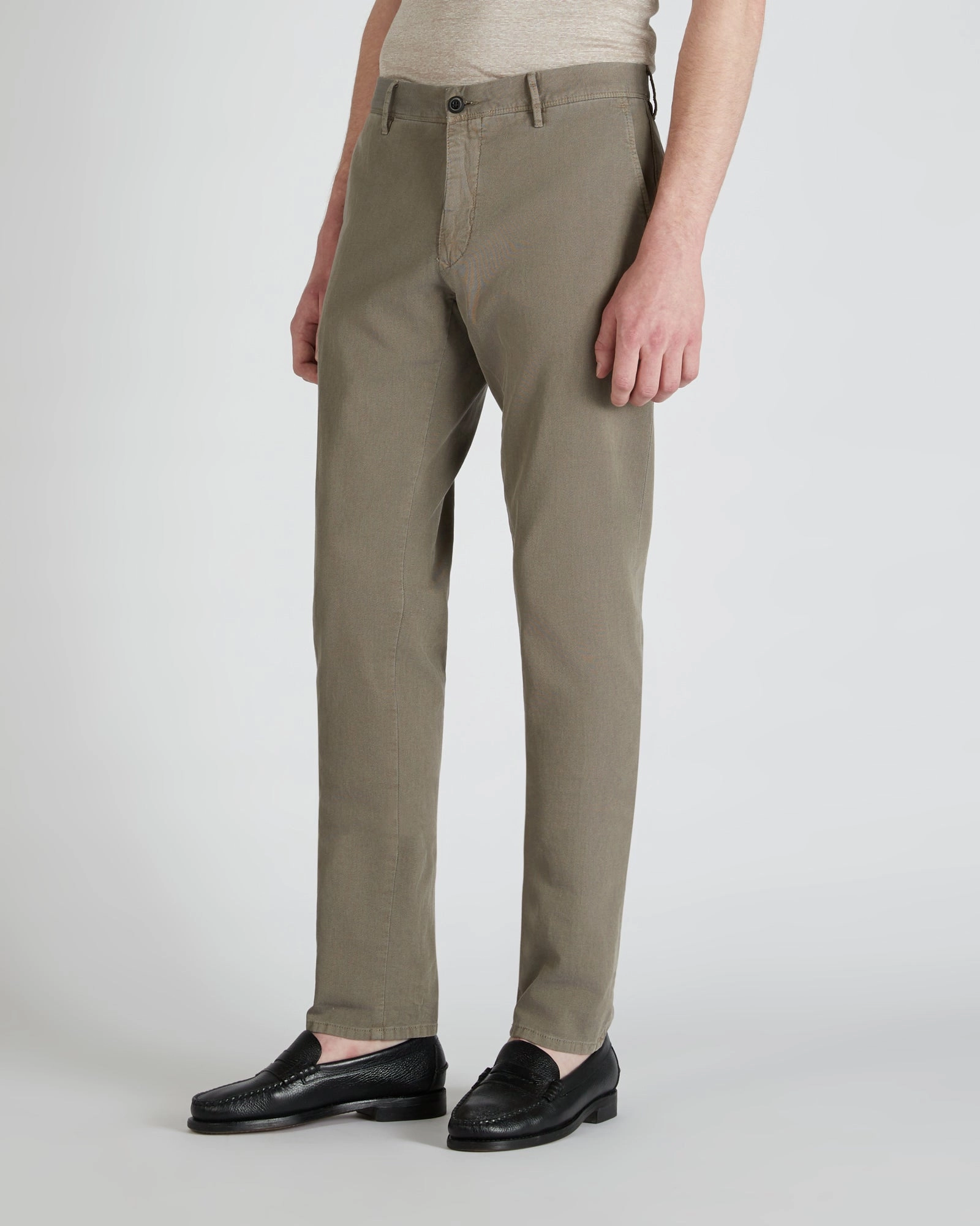 Essential Look wrinkle free Slim-fit cotton twill trousers