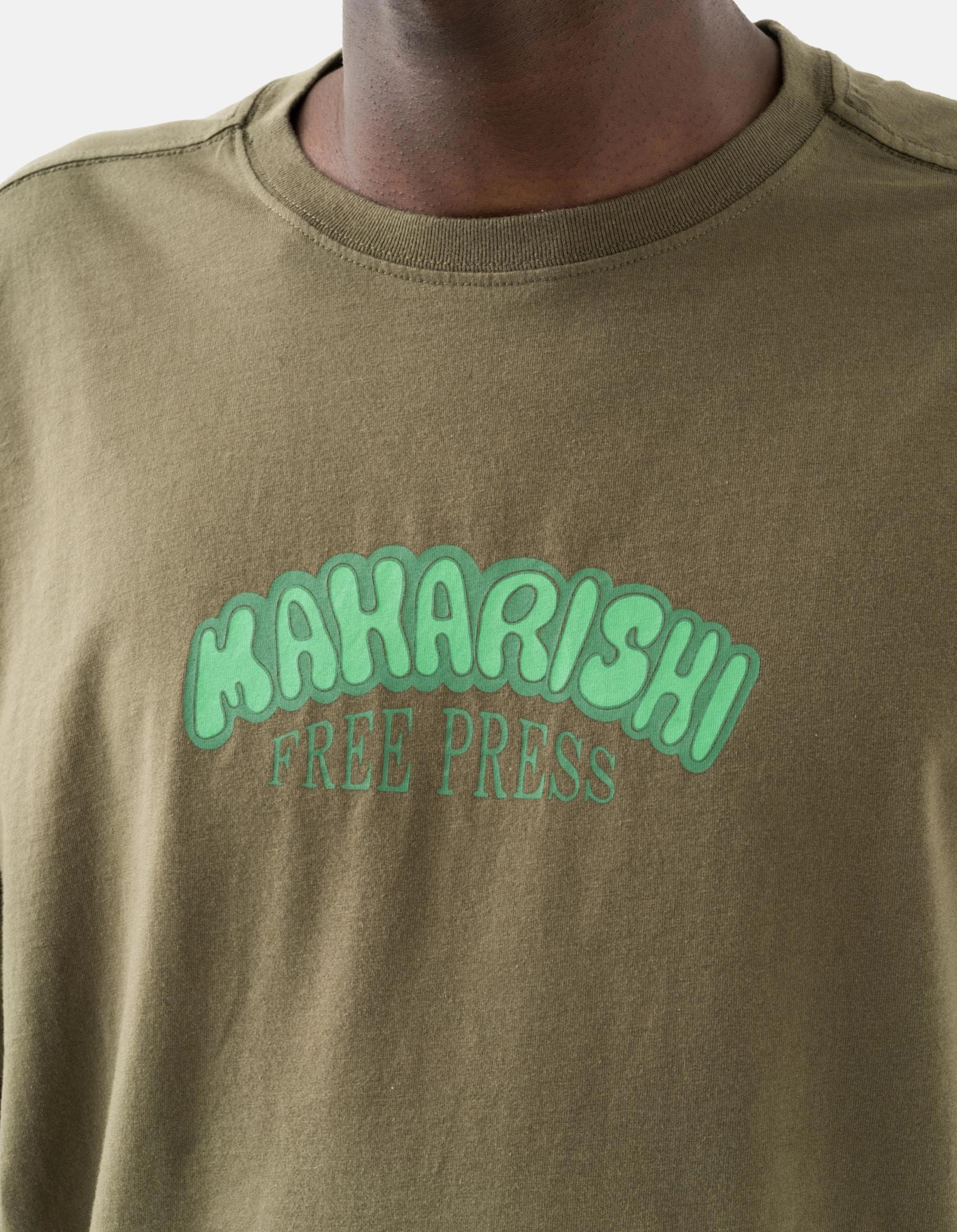 2204 Grunt Free Press S/S T-Shirt Olive OG-107F Low Profile Stitching