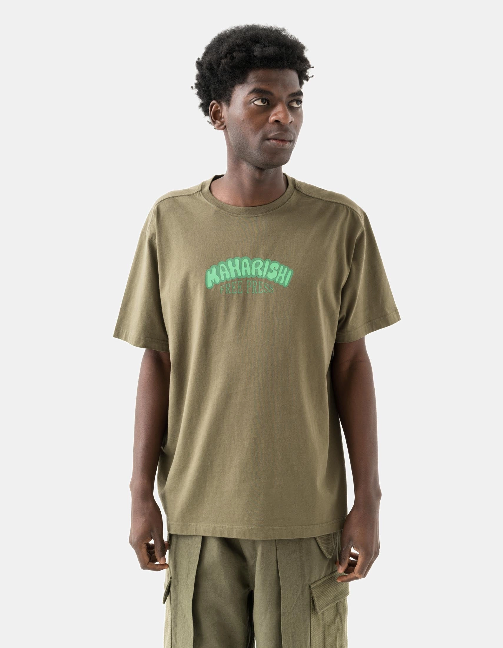 2204 Grunt Free Press S/S T-Shirt Olive OG-107F FrictionResistantEdges Flexible Knit Blend