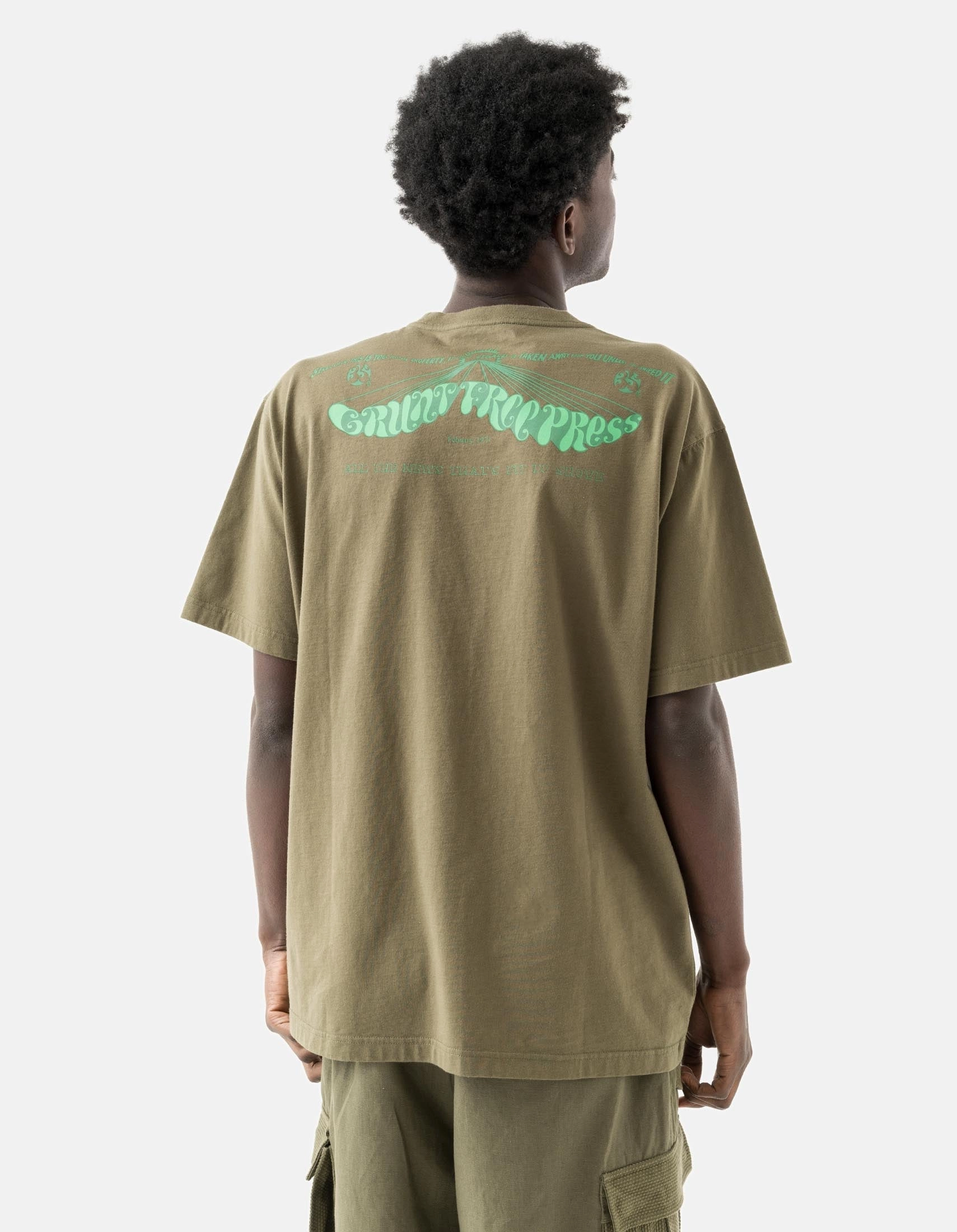 ThermalRegulating WeightedHem 2204 Grunt Free Press S/S T-Shirt Olive OG-107F