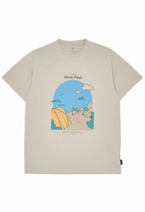 Casual Comfort Look Snow Peak Camping Graphic T-Shirt - Ivory