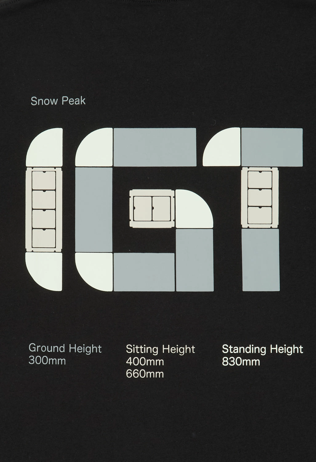 Snow Peak IGT Logo T-Shirt - Black All-Season Wear