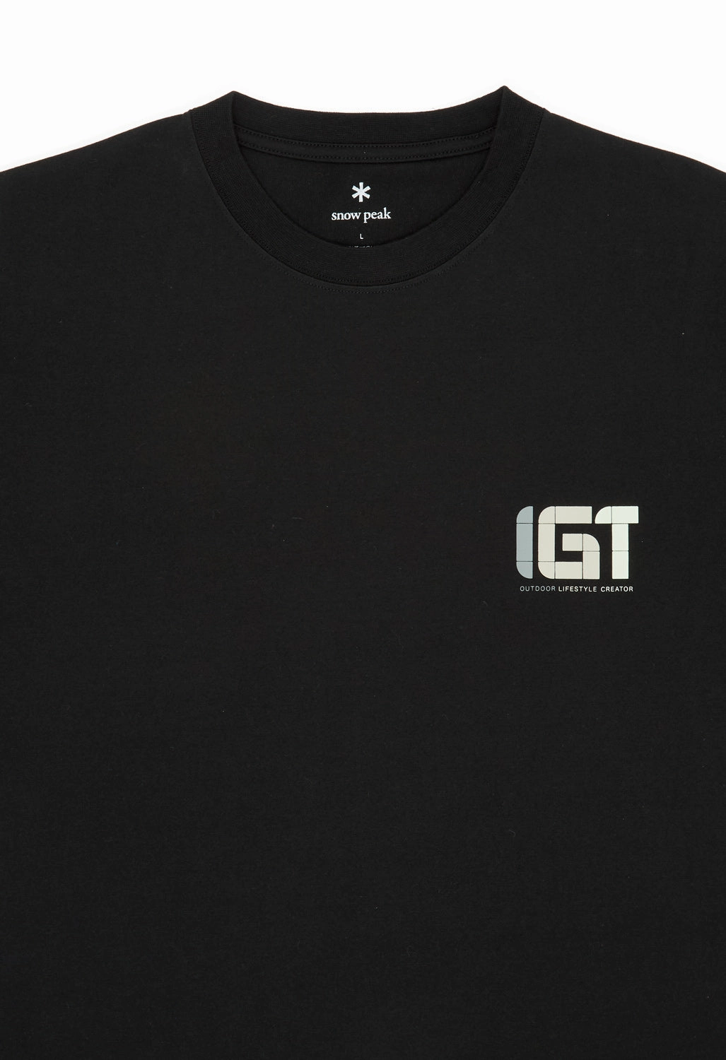Snow Peak IGT Logo T-Shirt - Black Moisture Management Technology Weekend Style