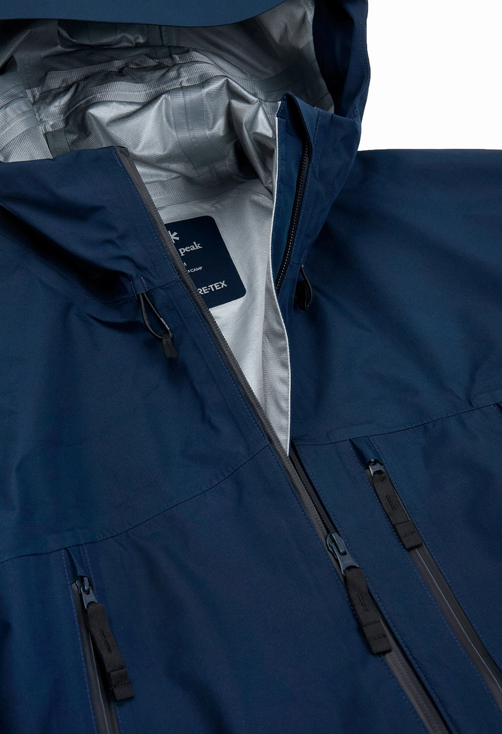 Snow Peak Men's GORE-TEX Rain Jacket - Navy Microfiber Blend Army Style