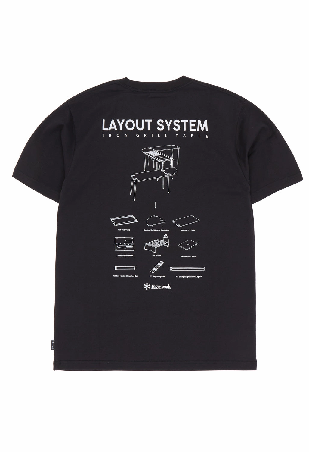 Snow Peak Men's IGT T Shirt - Black Breathable Fit