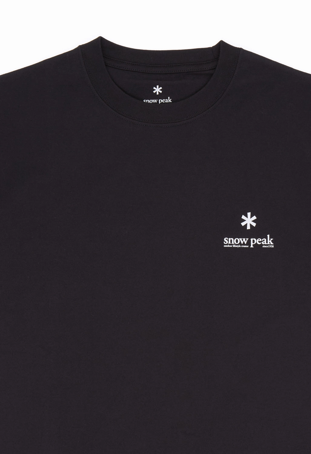 Snow Peak Men's IGT T Shirt - Black Ribbed collar Everyday Style Trend