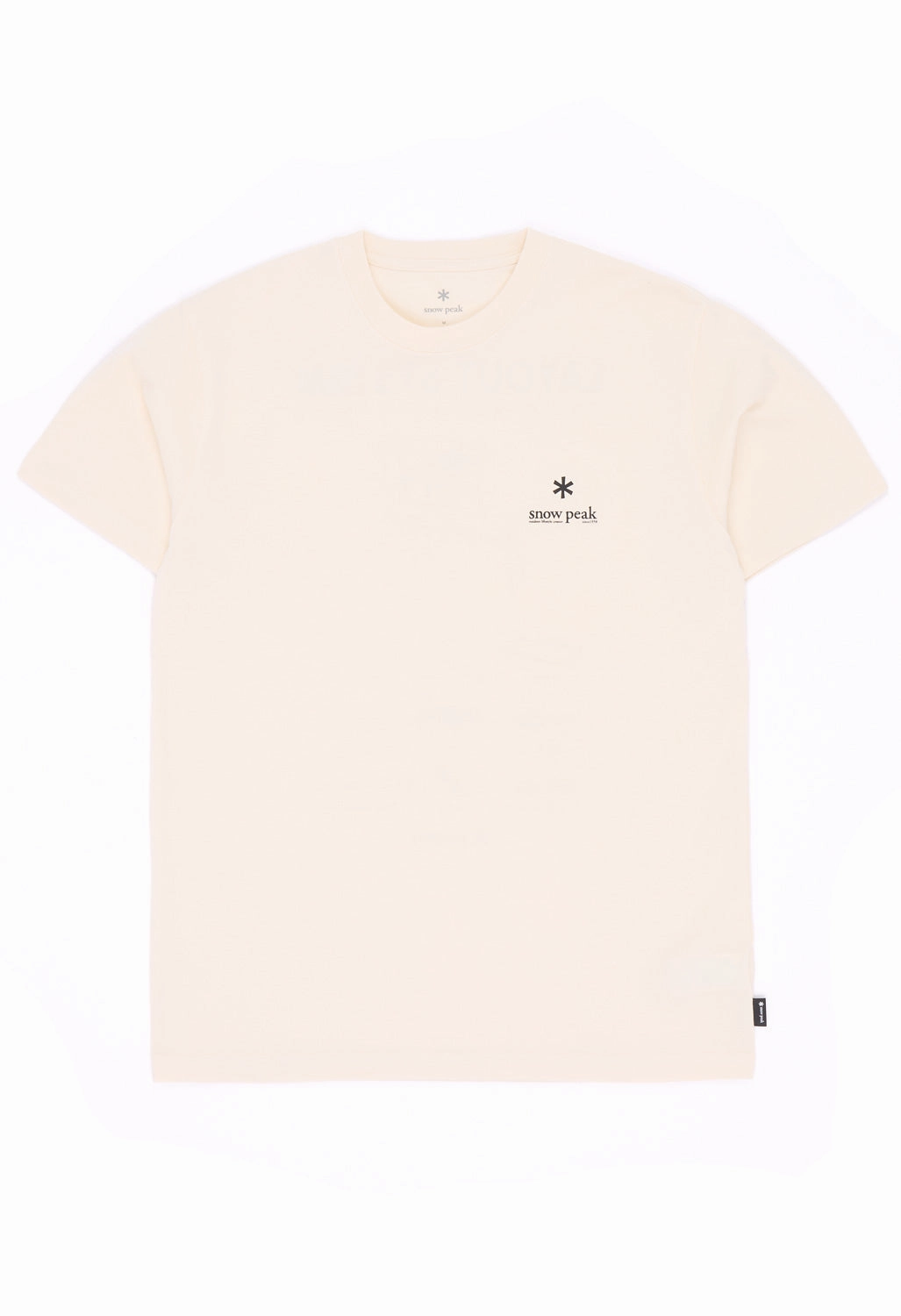 Snow Peak Men's IGT T Shirt - Ecru Non Restrictive Cut Sleek Performance Fit