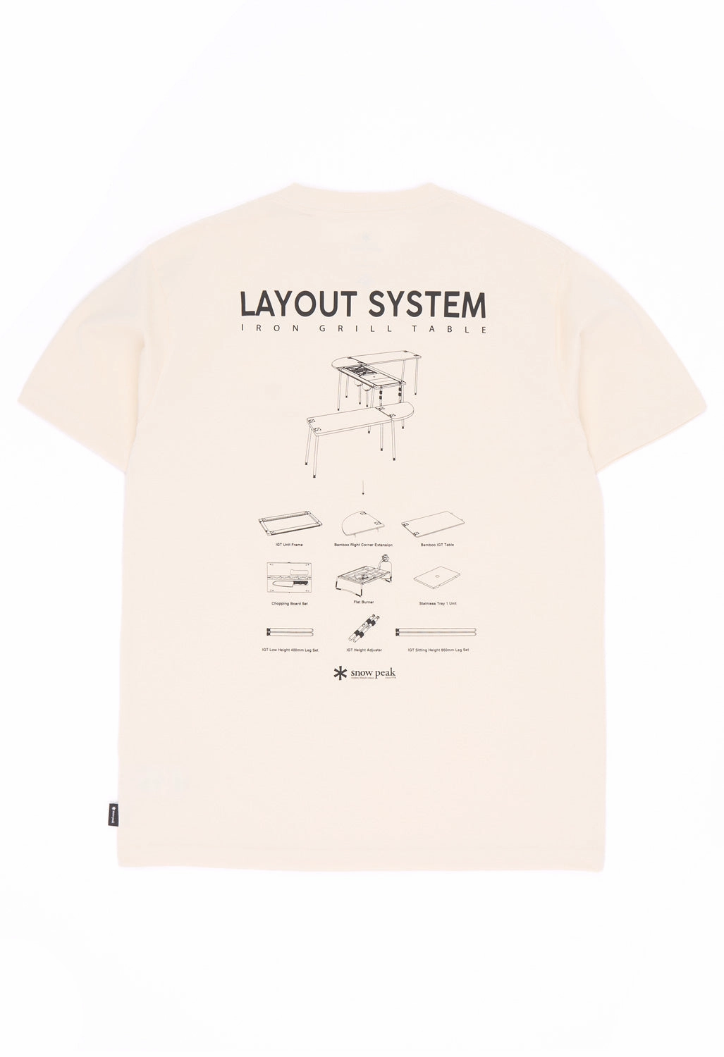 Snow Peak Men's IGT T Shirt - Ecru Relaxed Waistband
