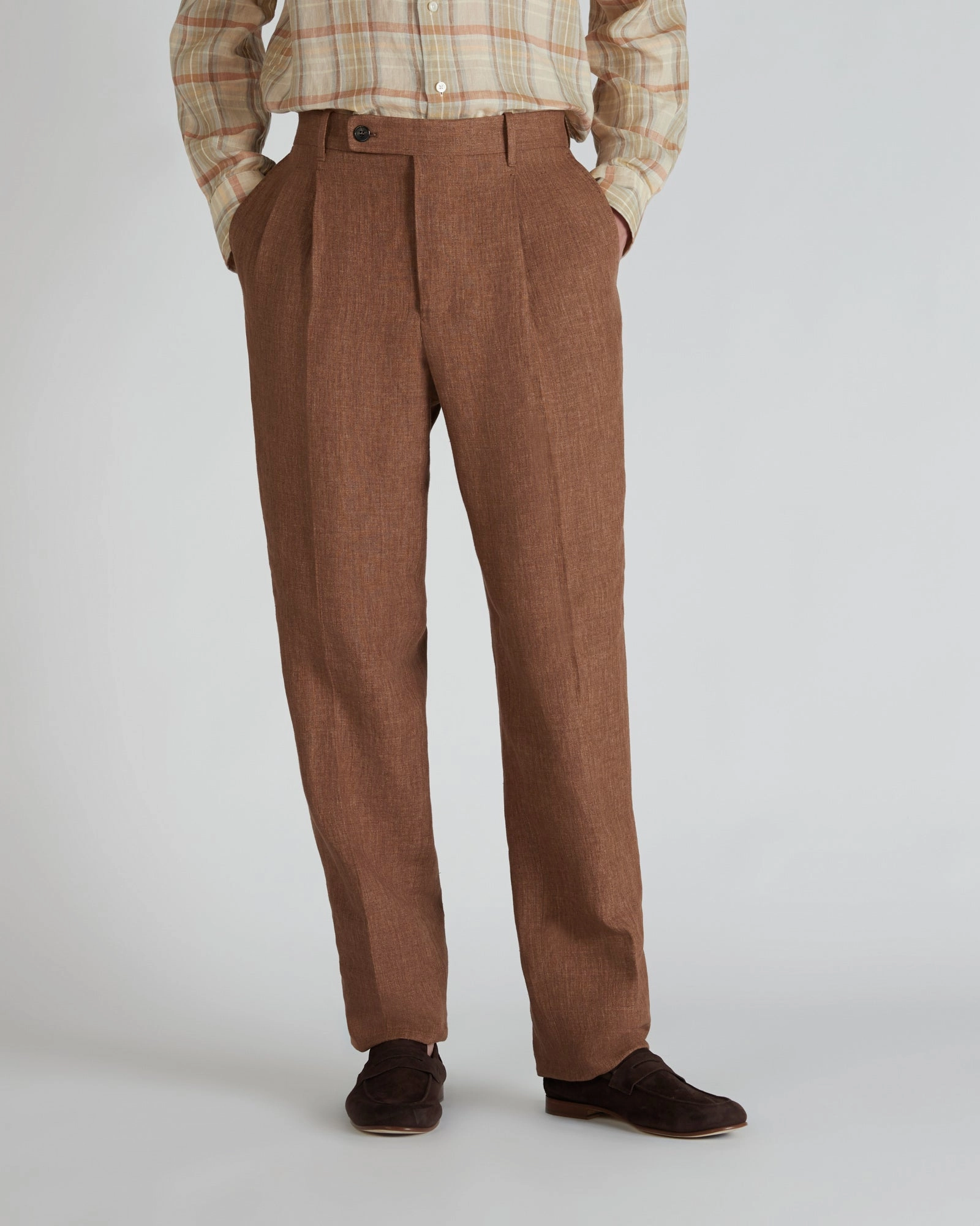 Straight-fit delav?? linen trousers Sporty Fit Design Fast Move