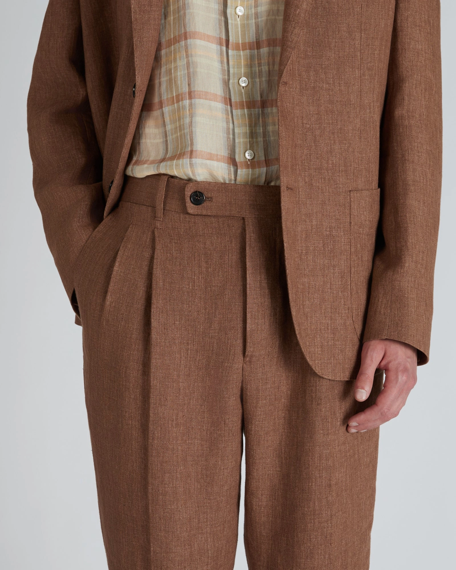 Core Comfort Straight-fit delav?? linen trousers